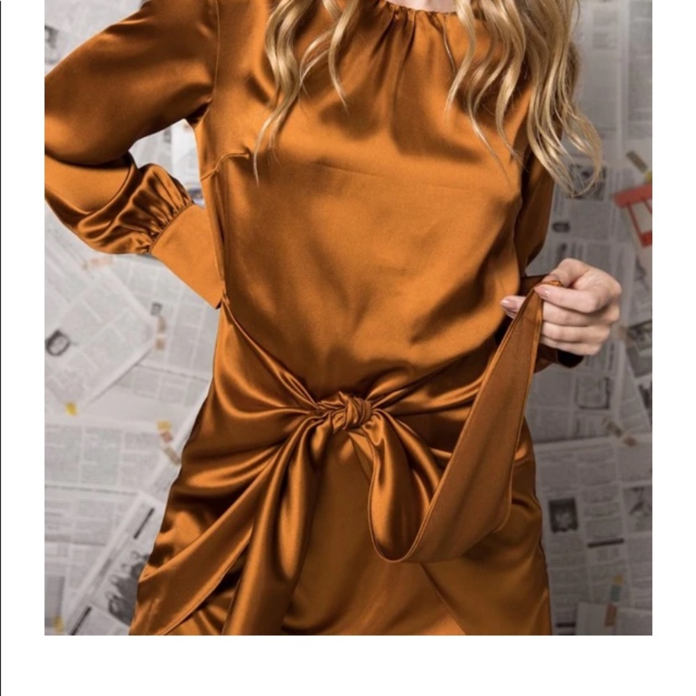 Copper colored, heavy satin dress/tunic